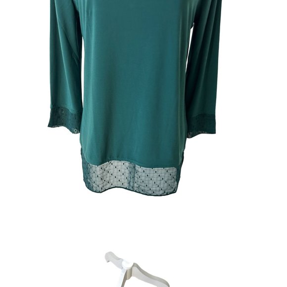 JONESNY Green 3/4 Sleeve Blouse Top Size Small NEW - Picture 3 of 7